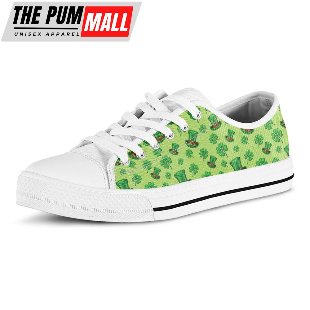 st-patricks-day-shoes-clover-and-hat-st-patricks-day-print-white-low-top-sho-aj57uhz1 St Patrick’s Day Shoes, Clover And Hat St. Patrick’s Day Print White Low Top Shoes, St Patrick’s Day Sneakers