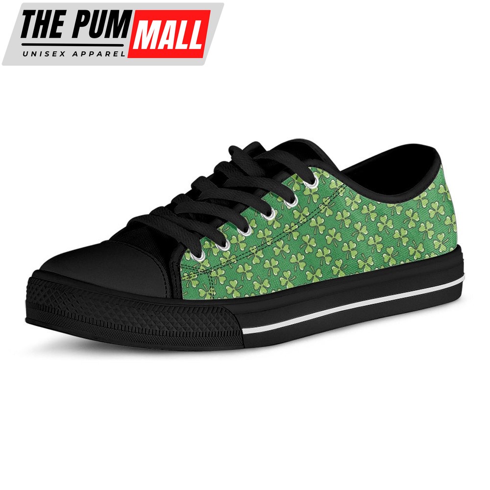 st-patricks-day-shoes-cute-clover-st-patricks-day-print-black-low-top-shoes-5x4iey28 St Patrick’s Day Shoes, Cute Clover St. Patrick’s Day Print Black Low Top Shoes, St Patrick’s Day Sneakers