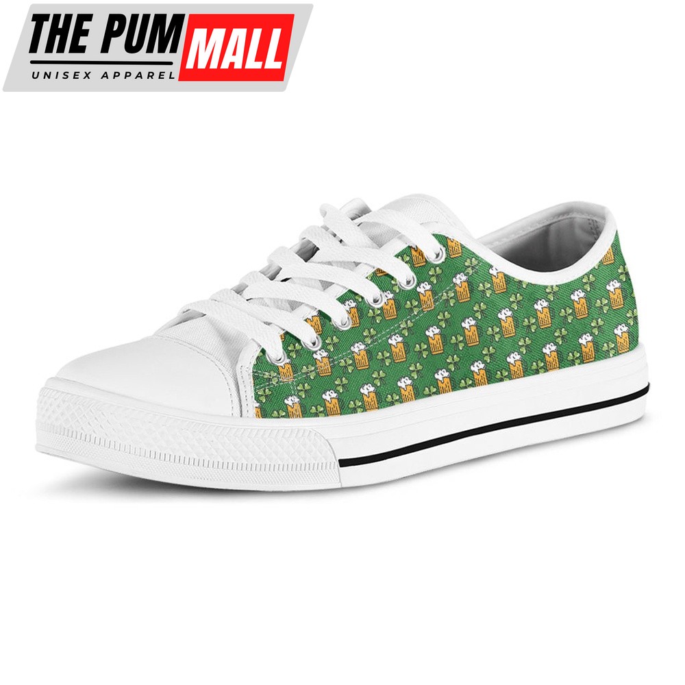 st-patricks-day-shoes-cute-st-patricks-day-pattern-print-white-low-top-shoes-dizy3p06 St Patrick’s Day Shoes, Cute St. Patrick’s Day Pattern Print White Low Top Shoes, St Patrick’s Day Sneakers