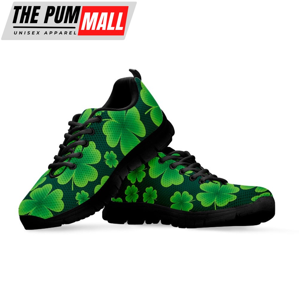 st-patricks-day-shoes-four-leaf-clover-st-patricks-day-print-black-running-s-6whr64ez St Patrick’s Day Shoes, Four-Leaf Clover St. Patrick’s Day Print Black Running Shoes, St Patrick’s Day Sneakers