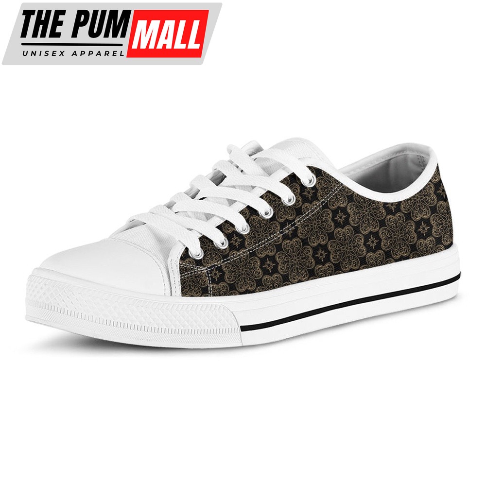 st-patricks-day-shoes-gold-clover-st-patricks-day-print-white-low-top-shoes-3tqehd2h St Patrick’s Day Shoes, Gold Clover St. Patrick’s Day Print White Low Top Shoes, St Patrick’s Day Sneakers