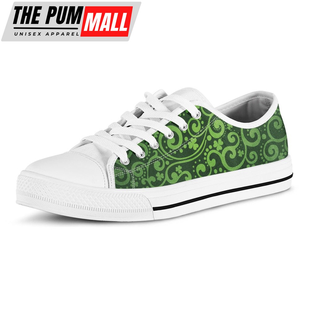 st-patricks-day-shoes-green-irish-saint-patricks-day-print-white-low-top-shoe-3mbnoefh St Patrick’s Day Shoes, Green Irish Saint Patrick’s Day Print White Low Top Shoes, St Patrick’s Day Sneakers