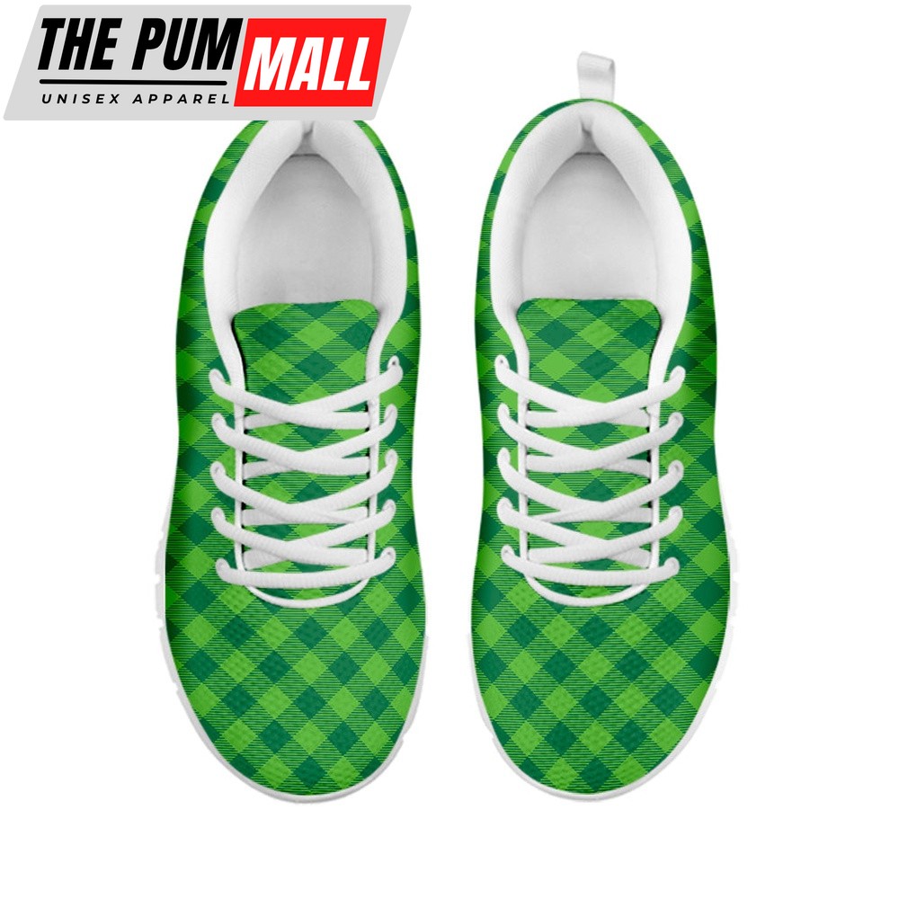 st-patricks-day-shoes-green-st-patricks-day-plaid-print-white-running-shoes-vyk7364k St Patrick’s Day Shoes, Green St. Patrick’s Day Plaid Print White Running Shoes, St Patrick’s Day Sneakers