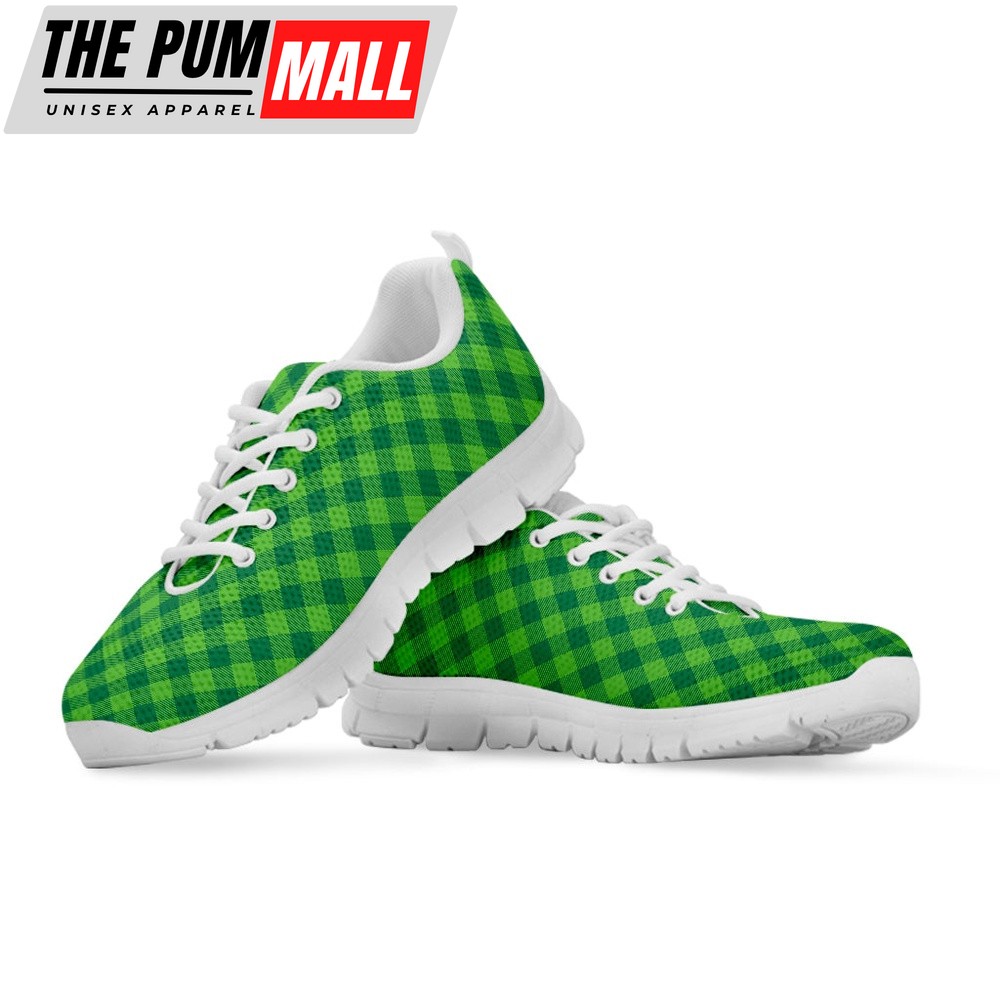 st-patricks-day-shoes-green-st-patricks-day-plaid-print-white-running-shoes-vyk7364k St Patrick’s Day Shoes, Green St. Patrick’s Day Plaid Print White Running Shoes, St Patrick’s Day Sneakers