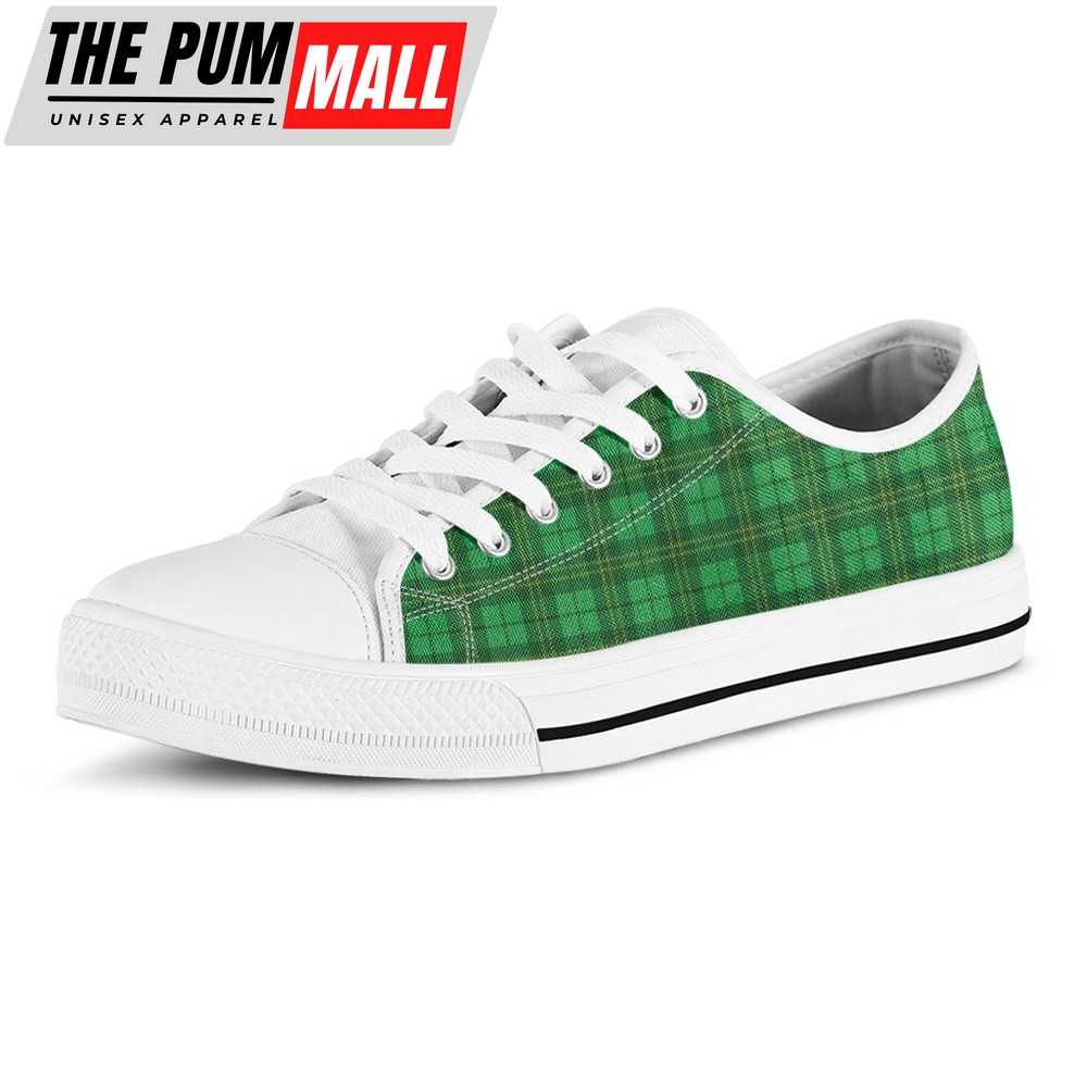 st-patricks-day-shoes-green-tartan-st-patricks-day-print-white-low-top-shoes-opqgumhx St Patrick’s Day Shoes, Green Tartan St. Patrick’s Day Print White Low Top Shoes, St Patrick’s Day Sneakers