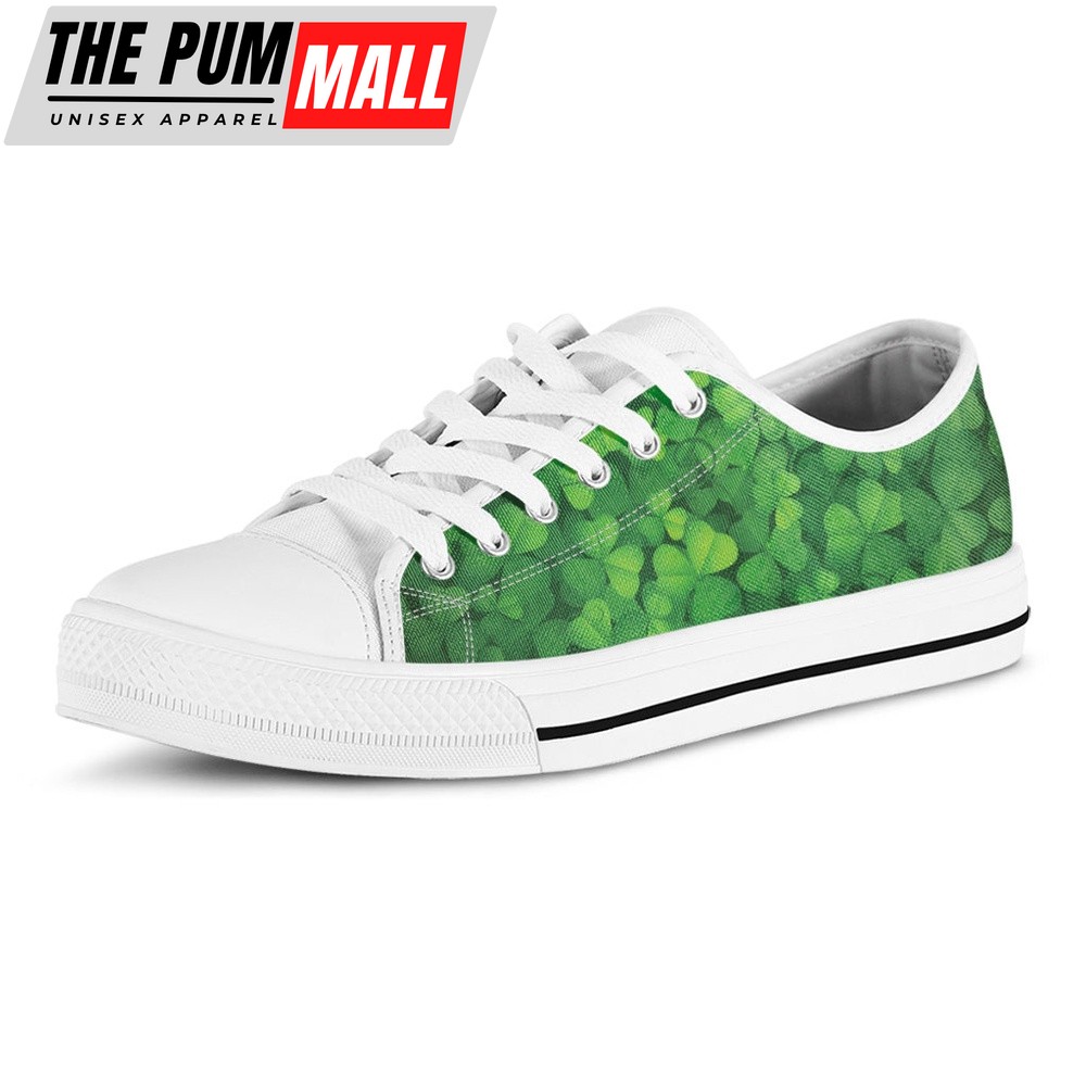 st-patricks-day-shoes-irish-clover-st-patricks-day-print-white-low-top-shoes-d0247vv2 St Patrick’s Day Shoes, Irish Clover St. Patrick’s Day Print White Low Top Shoes, St Patrick’s Day Sneakers