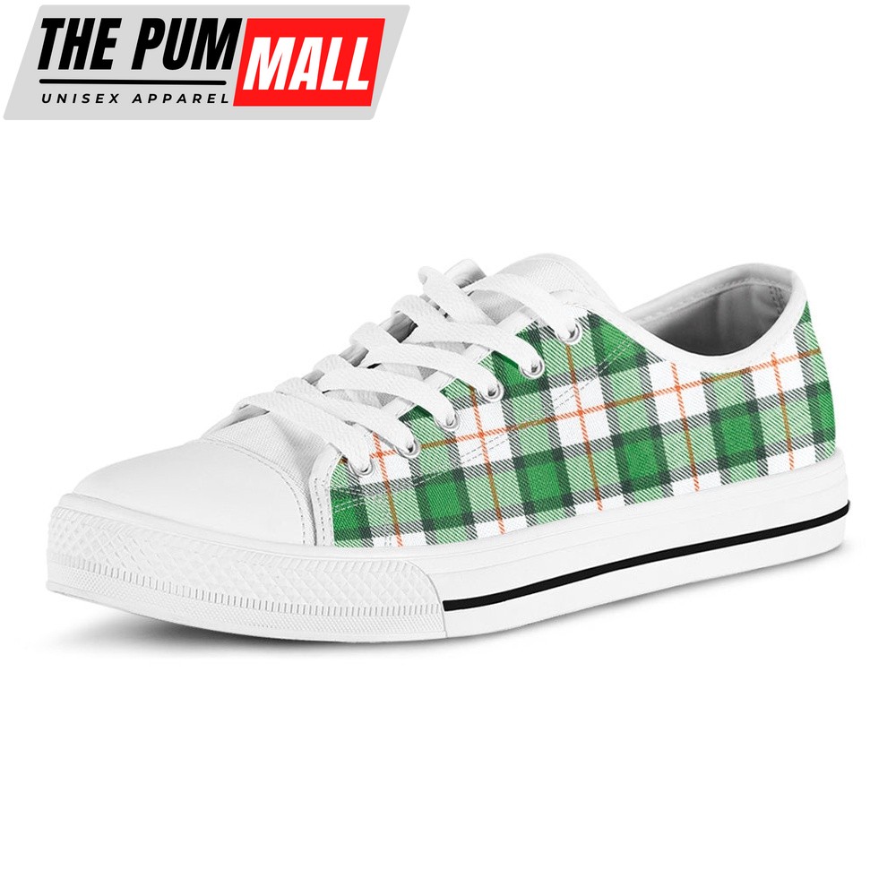 st-patricks-day-shoes-irish-tartan-st-patricks-day-print-white-low-top-shoes-izi6k3no St Patrick’s Day Shoes, Irish Tartan St. Patrick’s Day Print White Low Top Shoes, St Patrick’s Day Sneakers