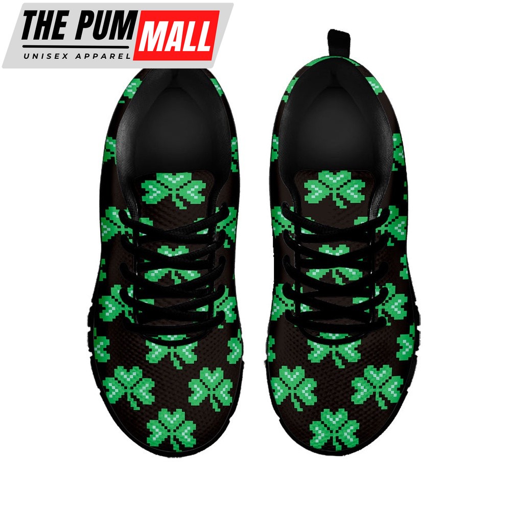 st-patricks-day-shoes-pixel-clover-st-patricks-day-print-black-running-shoes-mpkvwzyd St Patrick’s Day Shoes, Pixel Clover St. Patrick’s Day Print Black Running Shoes, St Patrick’s Day Sneakers