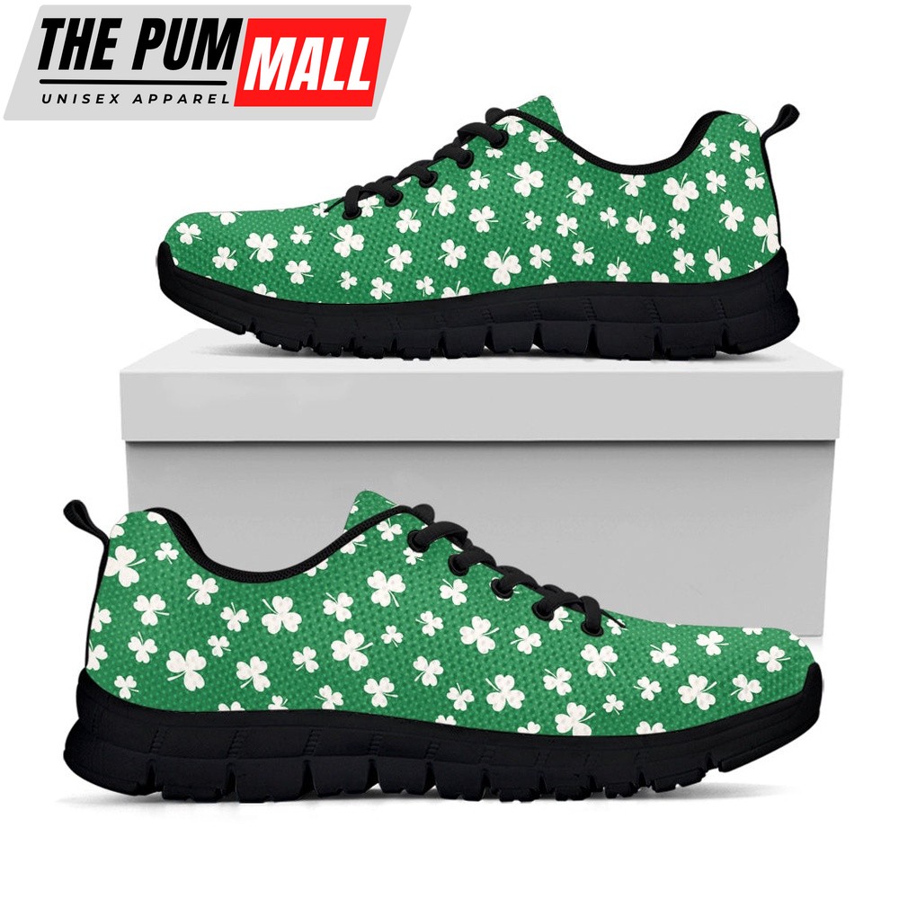 St Patrick’s Day Shoes, Polka Dot Irish St. Patrick’s Day Print Black Running Shoes, St Patrick’s Day Sneakers