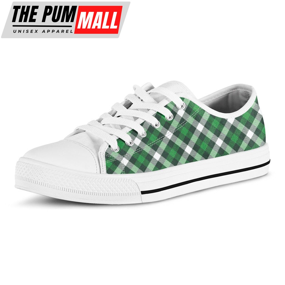 st-patricks-day-shoes-saint-patricks-day-plaid-pattern-print-white-low-top-sh-6ezsbxc5 St Patrick’s Day Shoes, Saint Patrick’s Day Plaid Pattern Print White Low Top Shoes, St Patrick’s Day Sneakers