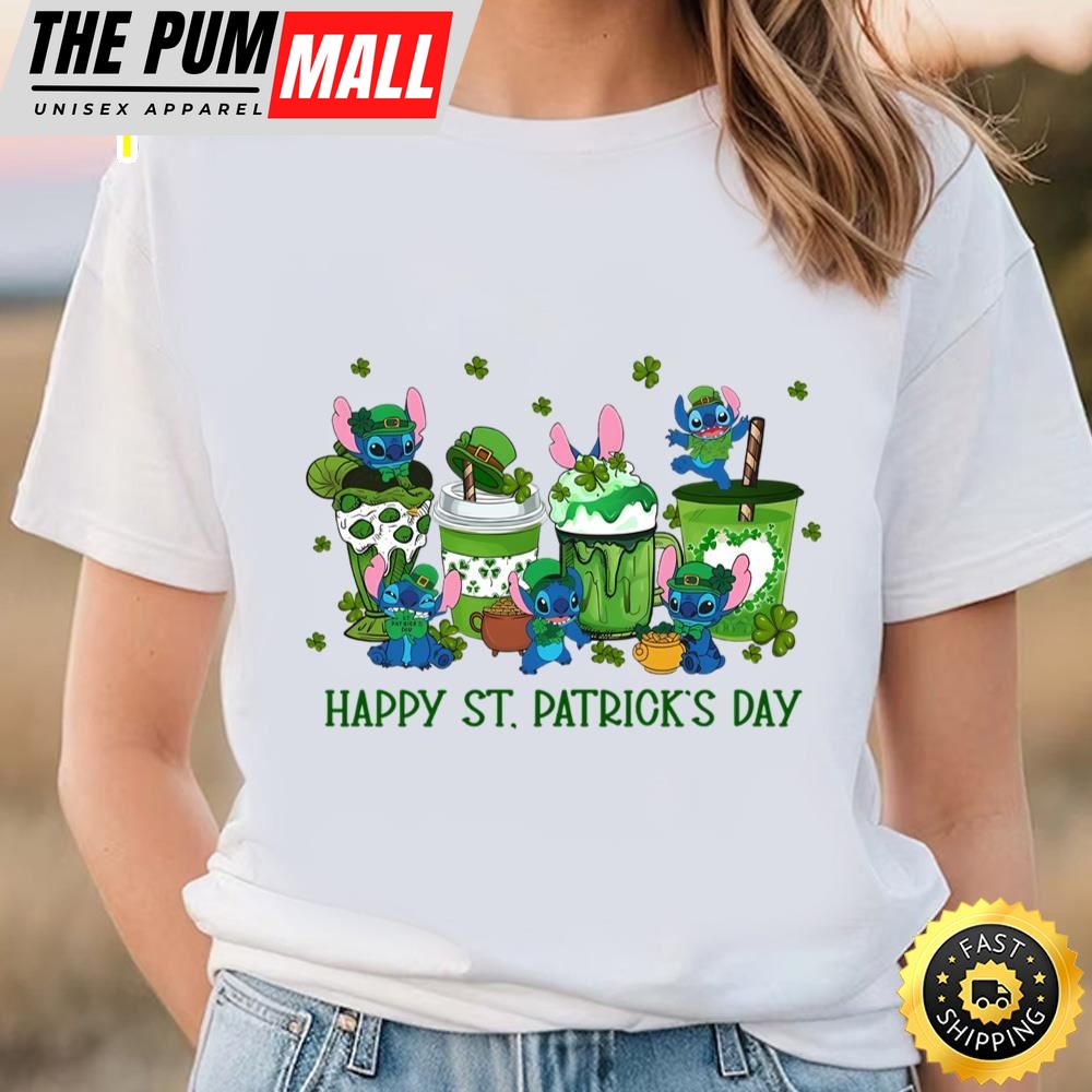 St Patricks Day Stitch T-Shirt, Stitch Shamrock Shirt
