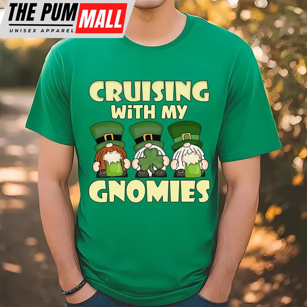 St Patricks Day T Shirt, Cruising With My Gnomies Saint Patricks Cruise Vacation T-shirt, Funny St Patricks Day Shirts