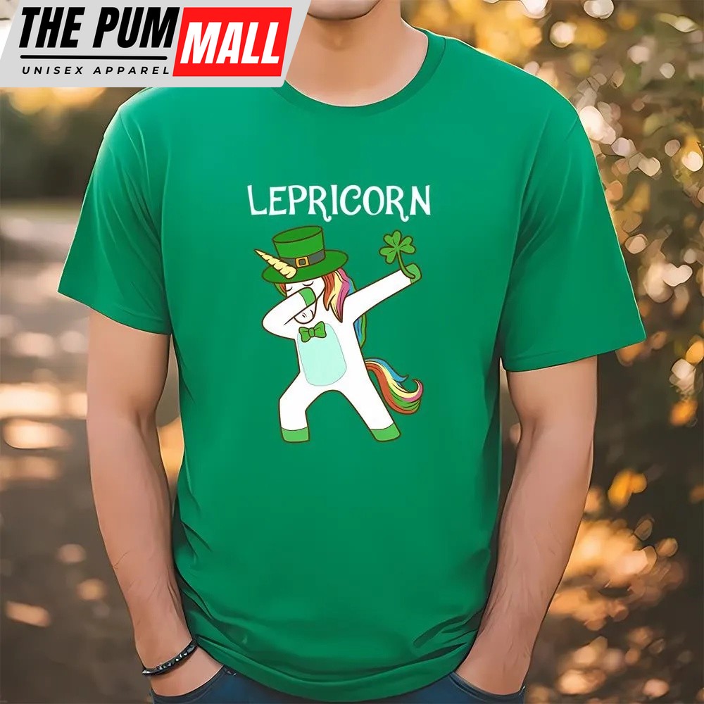 St Patricks Day T Shirt, Dabbing Lepricorn Irish Unicorn Patricks Day T-Shirt, Funny St Patricks Day Shirts