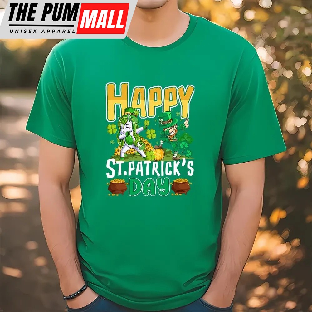 St Patricks Day T Shirt, Happy St Patrick’s Day Unicorn Dab Unisex T-Shirt, Funny St Patricks Day Shirts