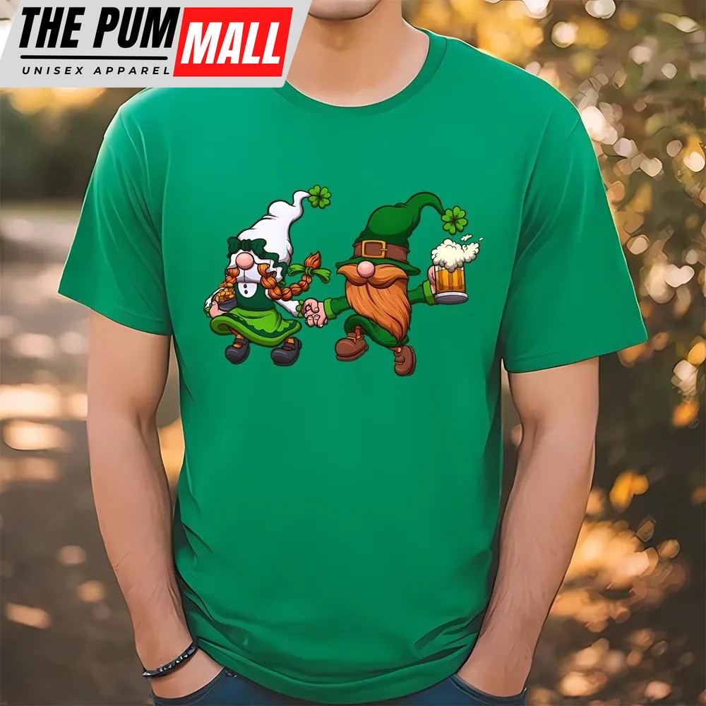 St Patricks Day T Shirt, Hopping St Patrick’s Day Gnomes T-Shirt, Funny St Patricks Day Shirts