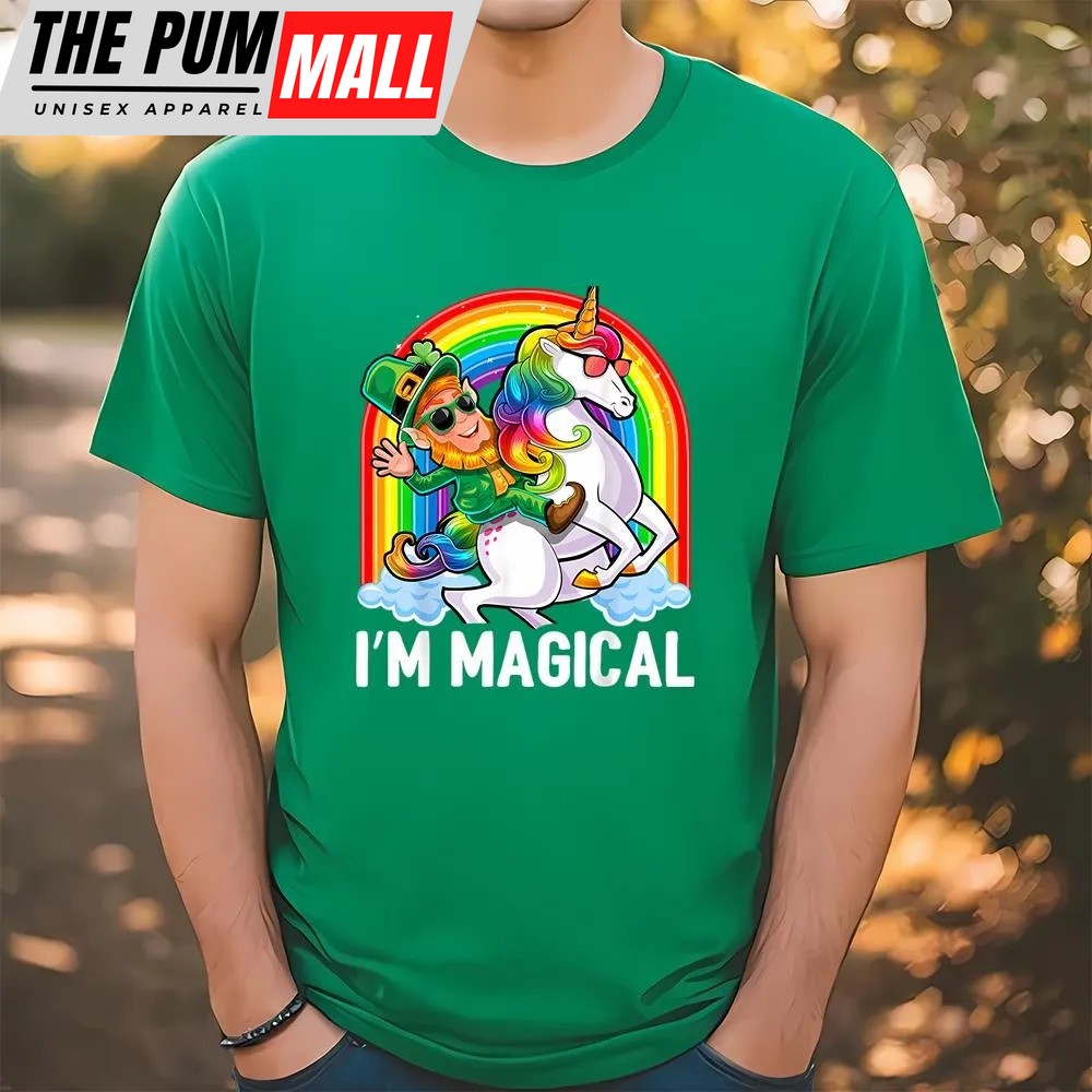 St Patricks Day T Shirt, I’m Magical St Patricks Day Unicorn Leprechaun Shirt, Funny St Patricks Day Shirts