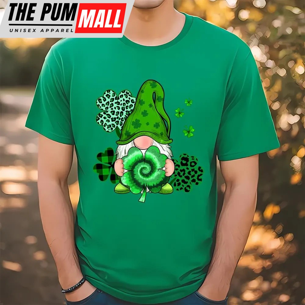 St Patricks Day T Shirt, Irish Shamrock Tie Dye Lucky Gnome Happy St Patrick’s Day T-Shirt, Funny St Patricks Day Shirts