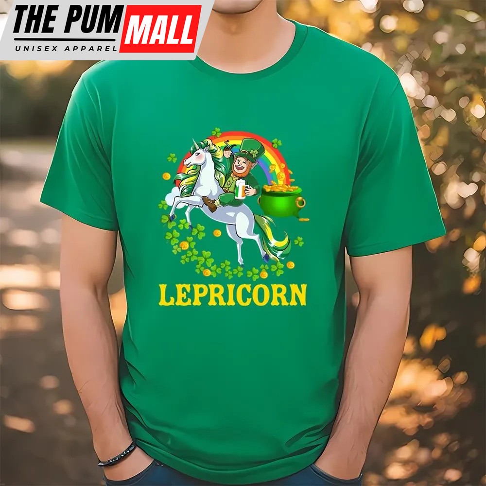 St Patricks Day T Shirt, Lepricorn Leprechaun Unicorn T shirt St Patricks Day Girls T-Shirt, Funny St Patricks Day Shirts