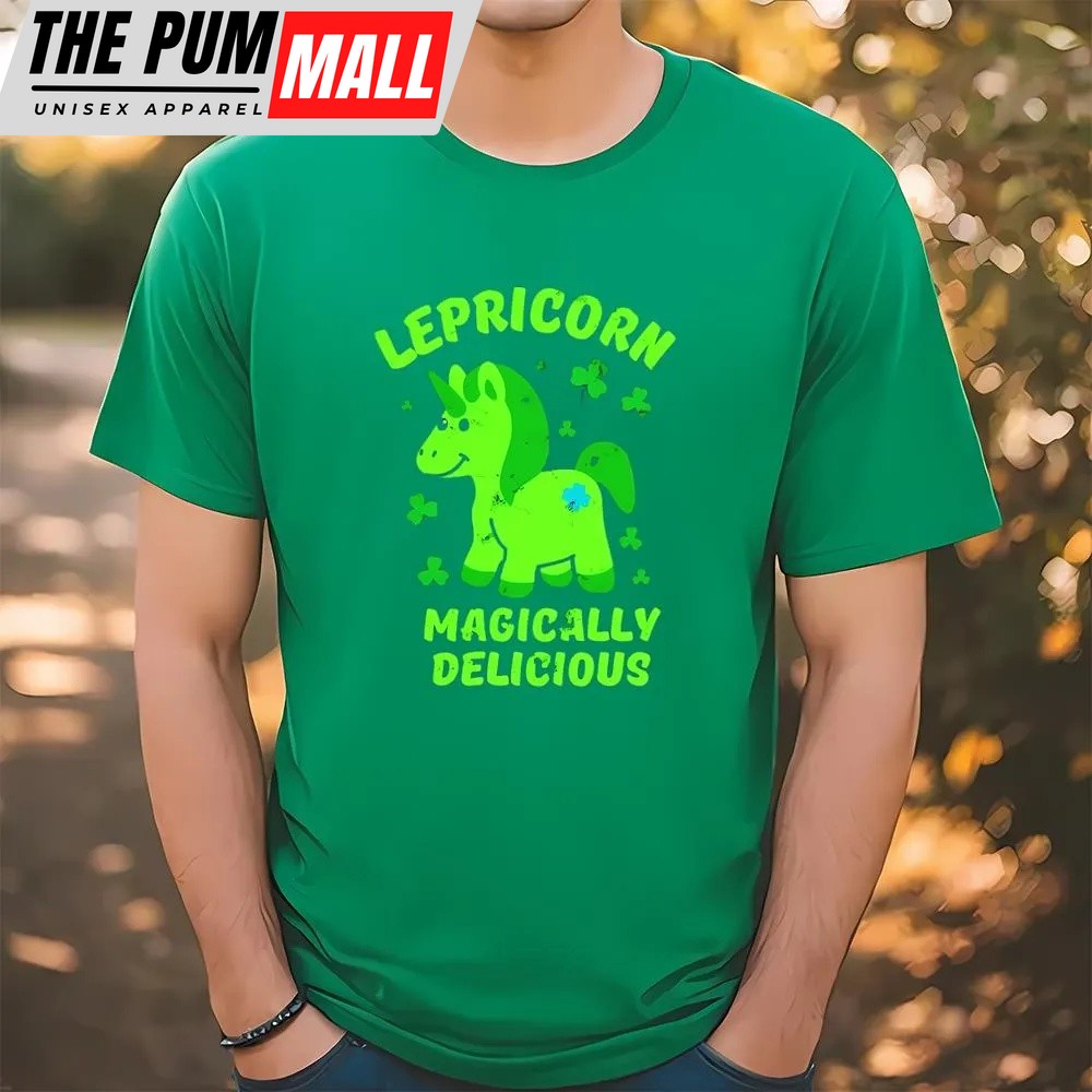 St Patricks Day T Shirt, Lepricorn Magically Delicious St Patrick’s Day Unicorn Shirt, Funny St Patricks Day Shirts