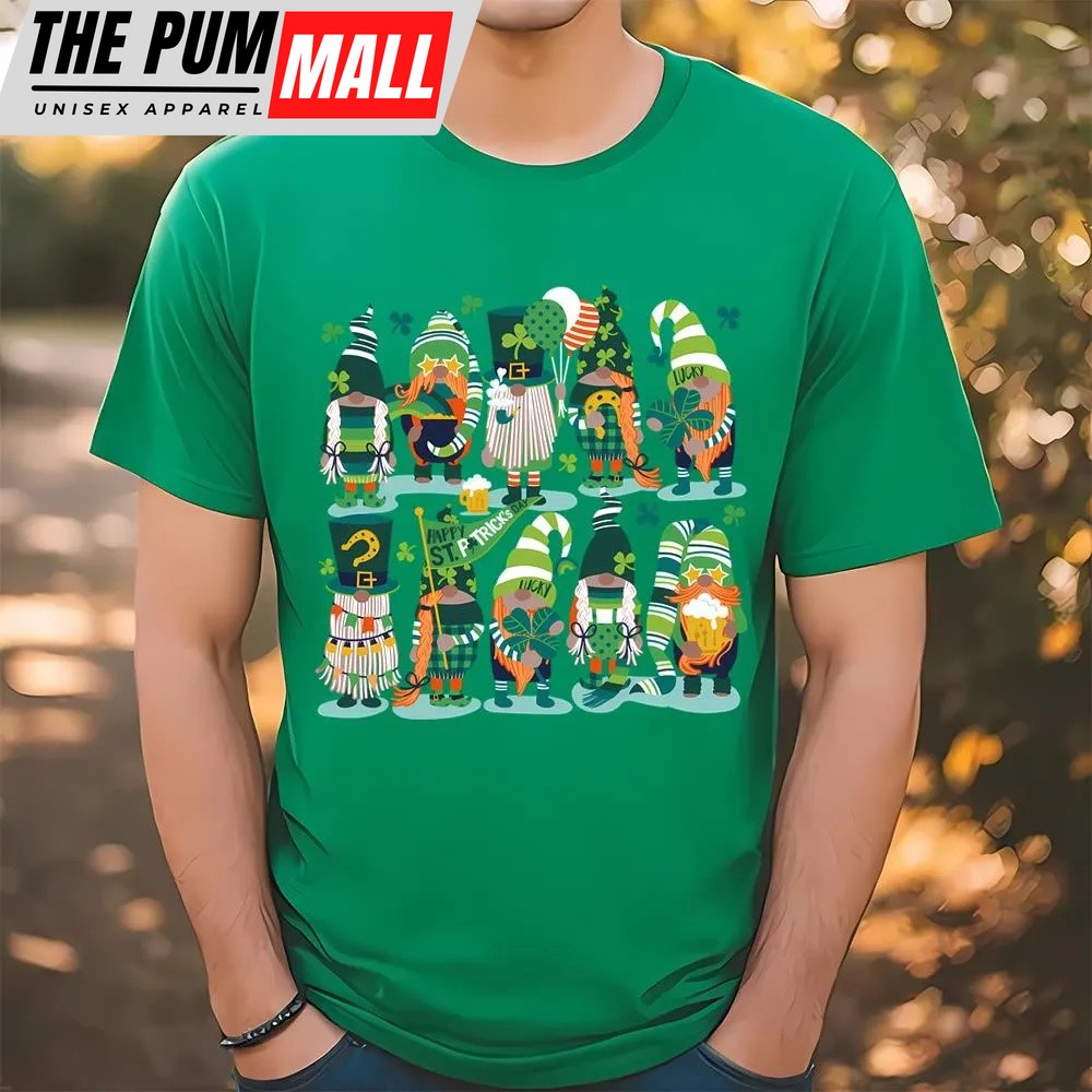 St Patricks Day T Shirt, Saint Patricks Gnomes With Green And Orange Gnomes Shirt, Funny St Patricks Day Shirts