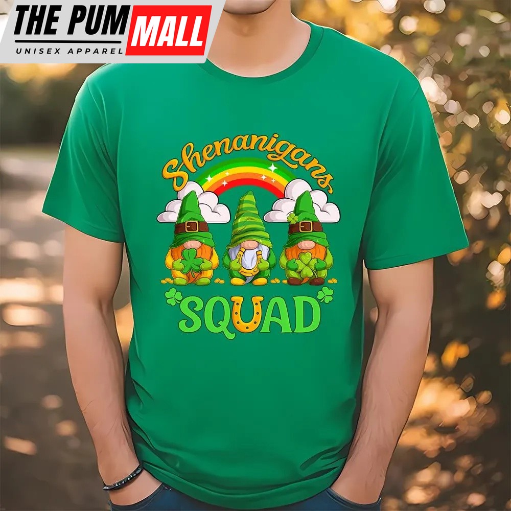 St Patricks Day T Shirt, Shenanigans Squad Gnomes Shamrock Happy St Patrick’s Day T-Shirt, Funny St Patricks Day Shirts