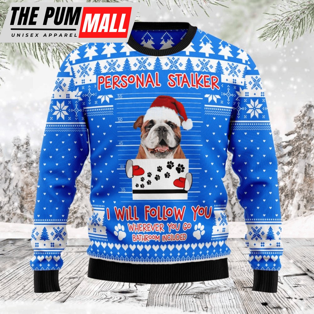 Stalker Bulldog Ugly Christmas Sweater: Festive & Fun Holiday Apparel