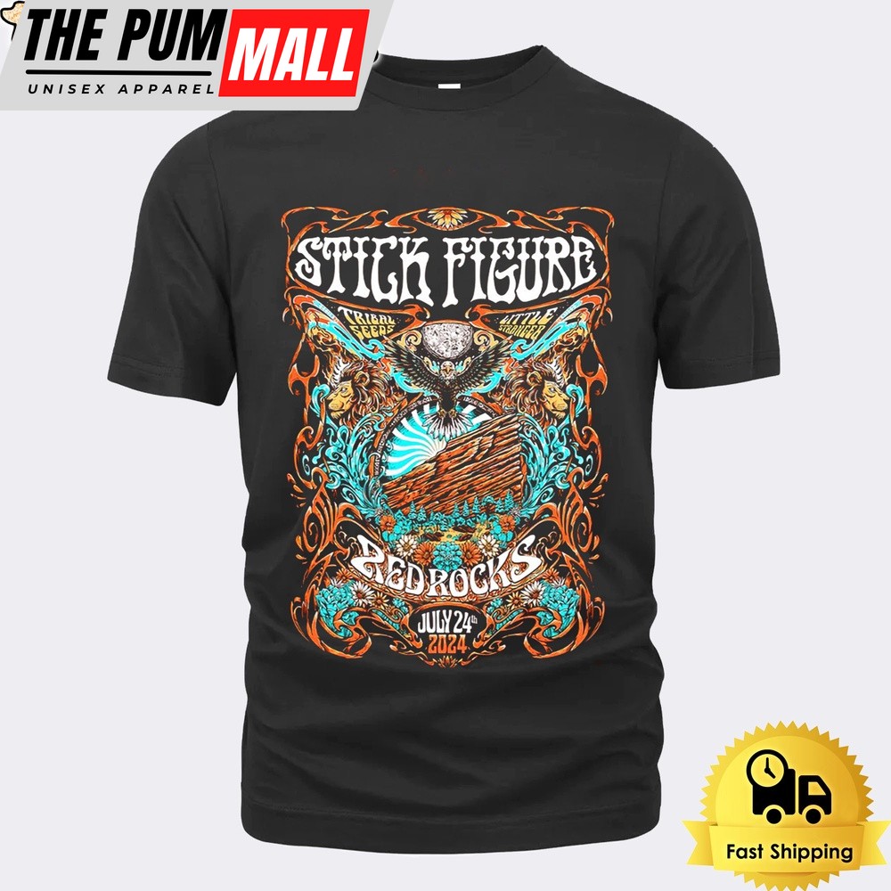 Stick Figure At Red Rocks Amphitheatre In Morrison CO On July 24 2024 Unisex T-Shirt