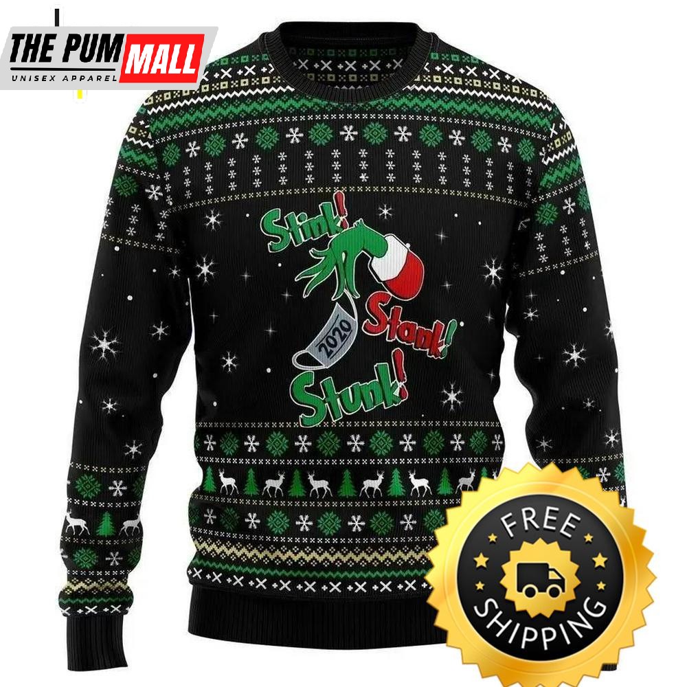 Stink Stank Stunk Grinch Ugly Christmas Sweater, Christmas Grinch Sweater, Grinch Holiday Sweater