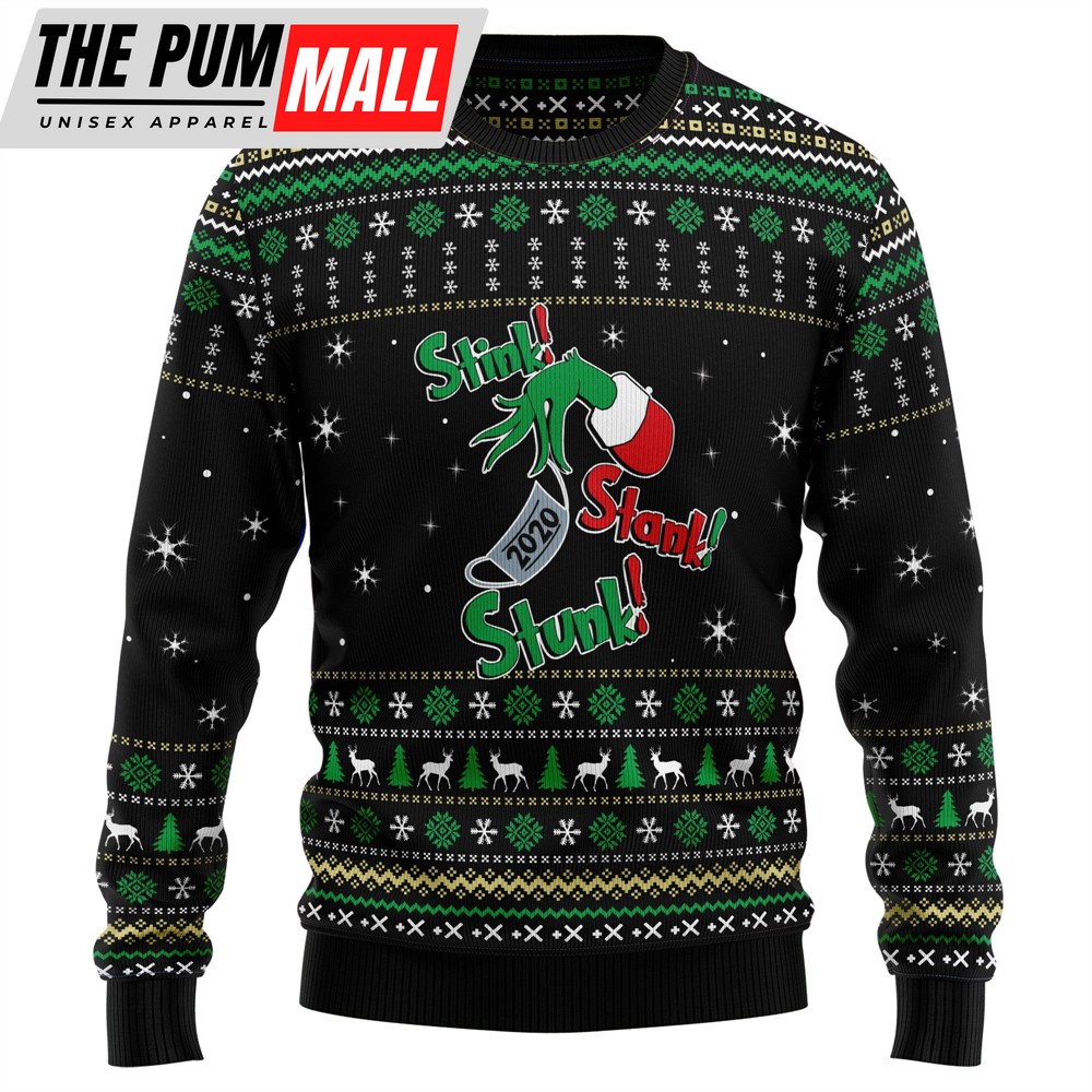 Stink Stank Stunk Grinch Ugly Christmas Sweater – Gift For Pet Lovers – Unisex Crewneck Sweater