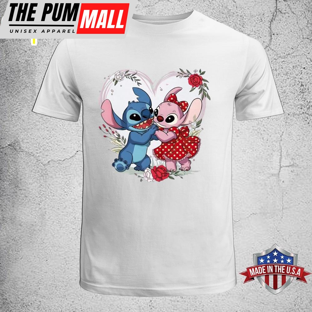 Stitch Couple Heart Unisex T-Shirt