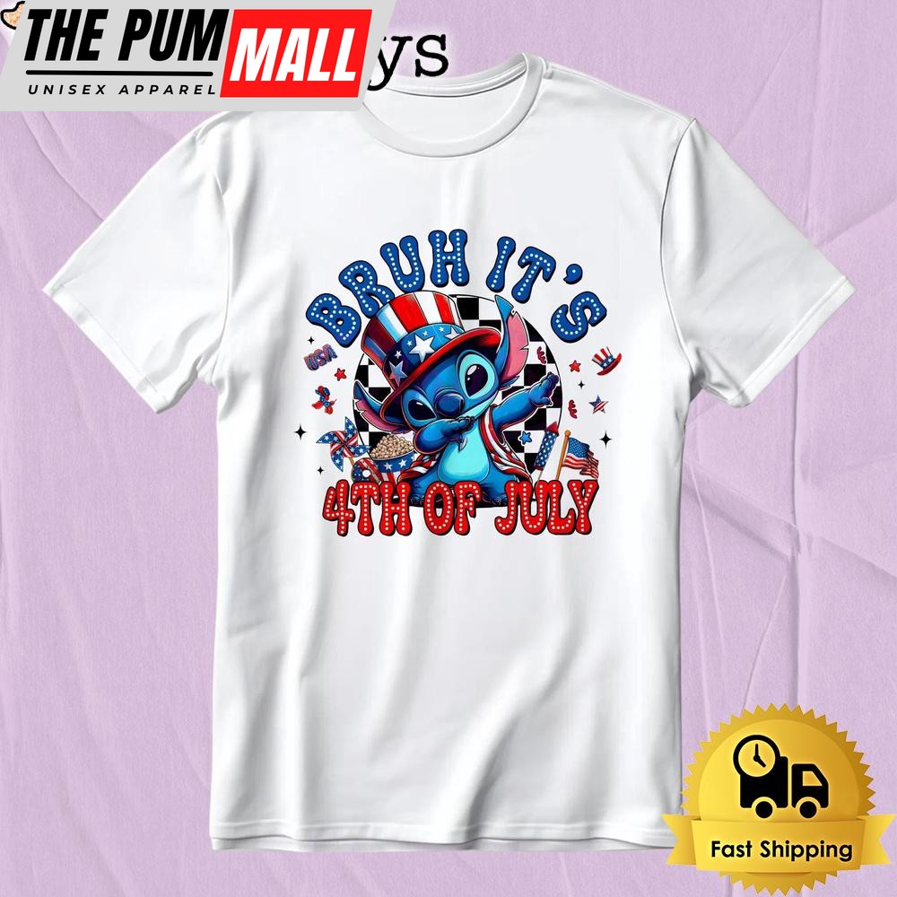 Stitch Dab Pose 4th Of July Independence Day Celebration T-Shirt