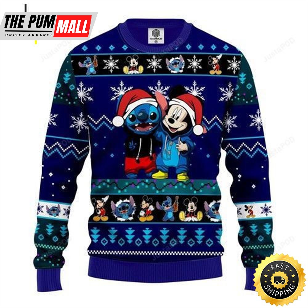 Stitch Mickey Ugly Christmas Sweater, Perfect Holiday Gift
