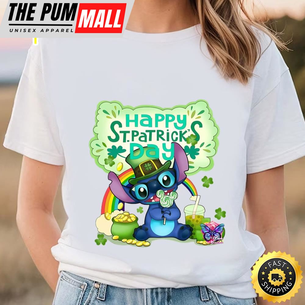 Stitch On Saint Happy Patricks Day Shirrt
