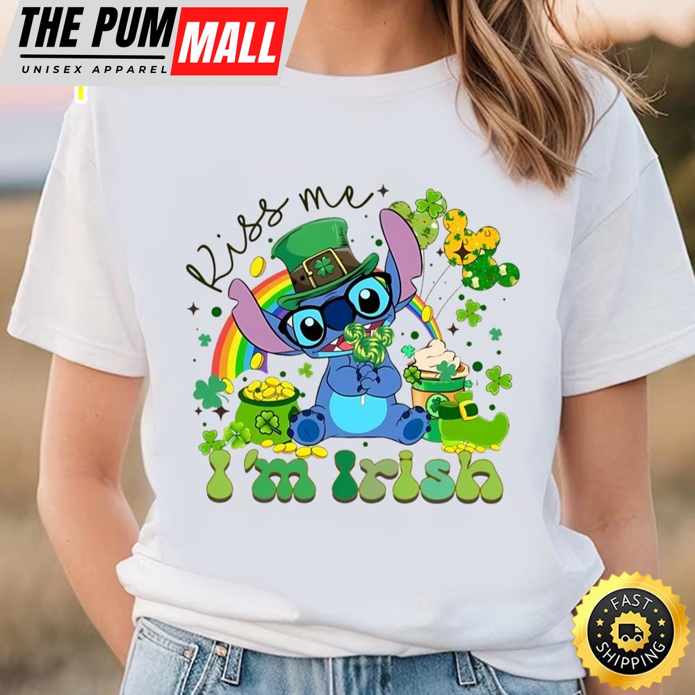 Stitch St Patricks Day Shirt, Kiss Me Im Irish Shirt