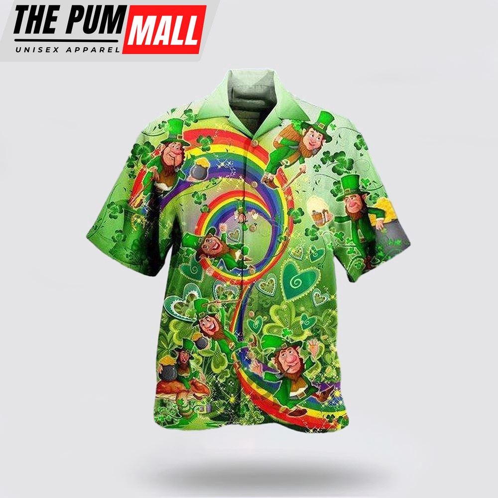 St.Patrick’s Day Hawaiian Shirt, St Patricks Day Shirts, Shamrock Hawaiian Shirt
