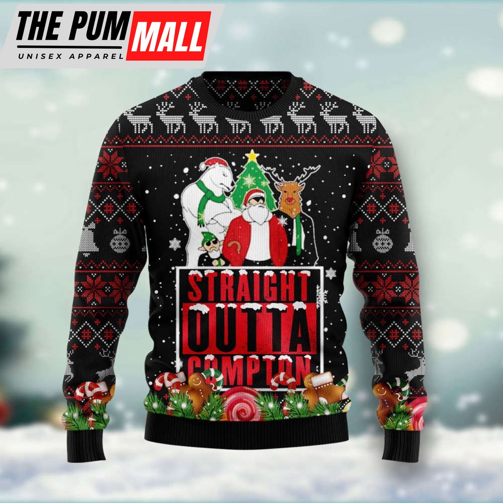 Straight Outta North Pokle Ugly Christmas Sweater, Christmas Gift For Men And Women