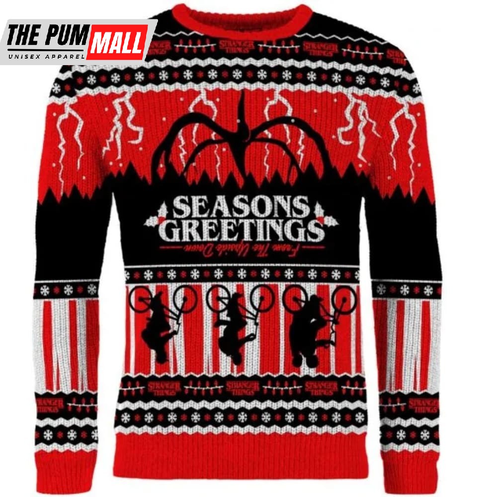 Stranger Things Seasons Greetings From The Upside Down Christmas Sweater