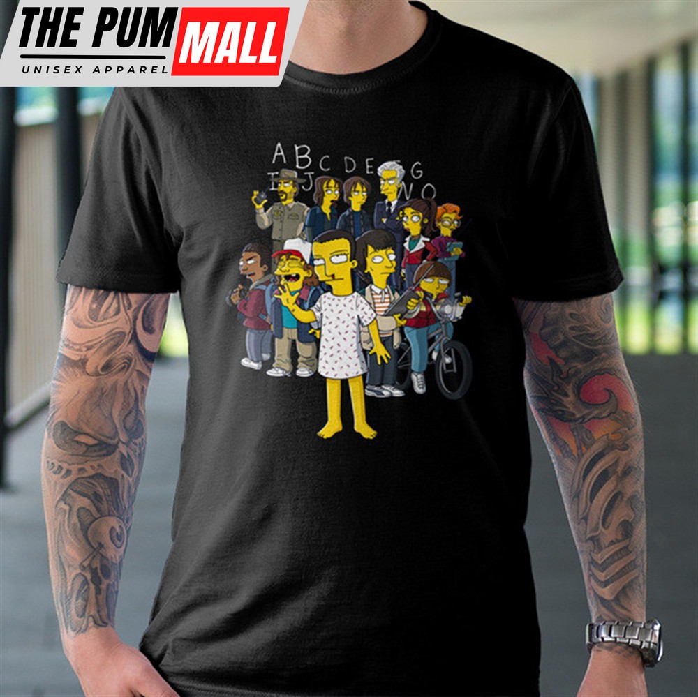 Stranger Things The Simpsons Abcdefghijklmnopqrstuvwxyz T-shirt