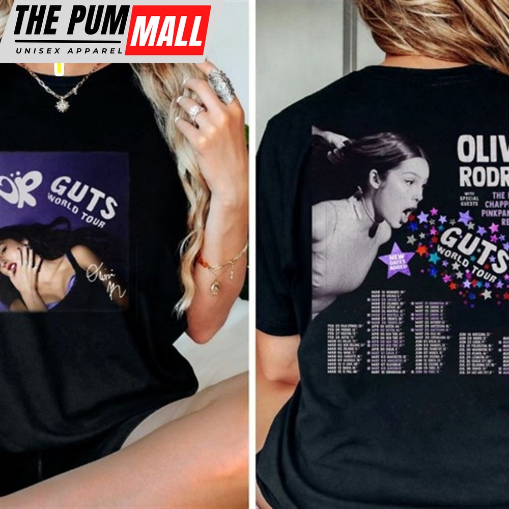 Stream Olivia Rodrigo Guts Full Date Tour 2024 Black T – Shirt