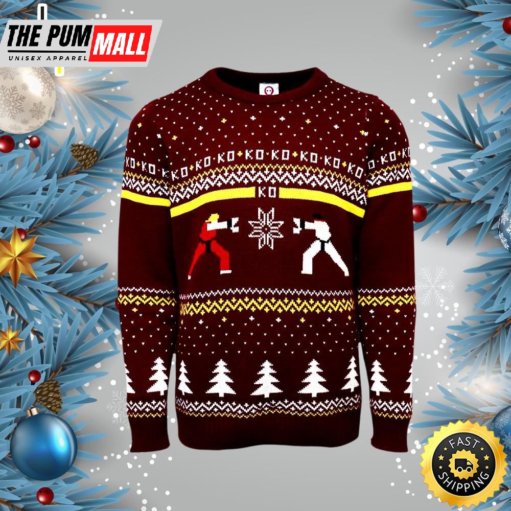 Street Fighter Ken Vs. Ryu Ugly Christmas Sweater