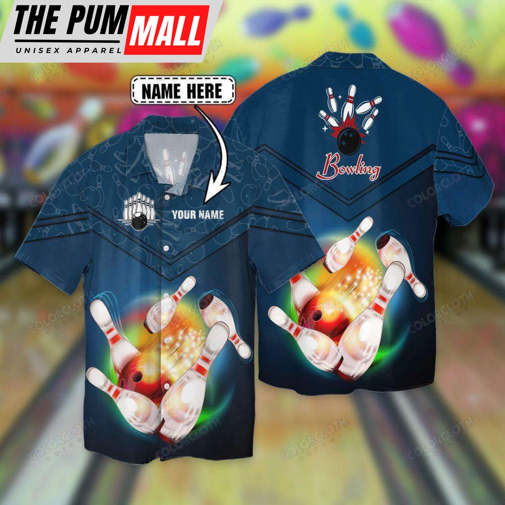 Strike with Style: Custom Name Hawaiian Shirt for Men & Women – Bowling Ball Spin – HN3559