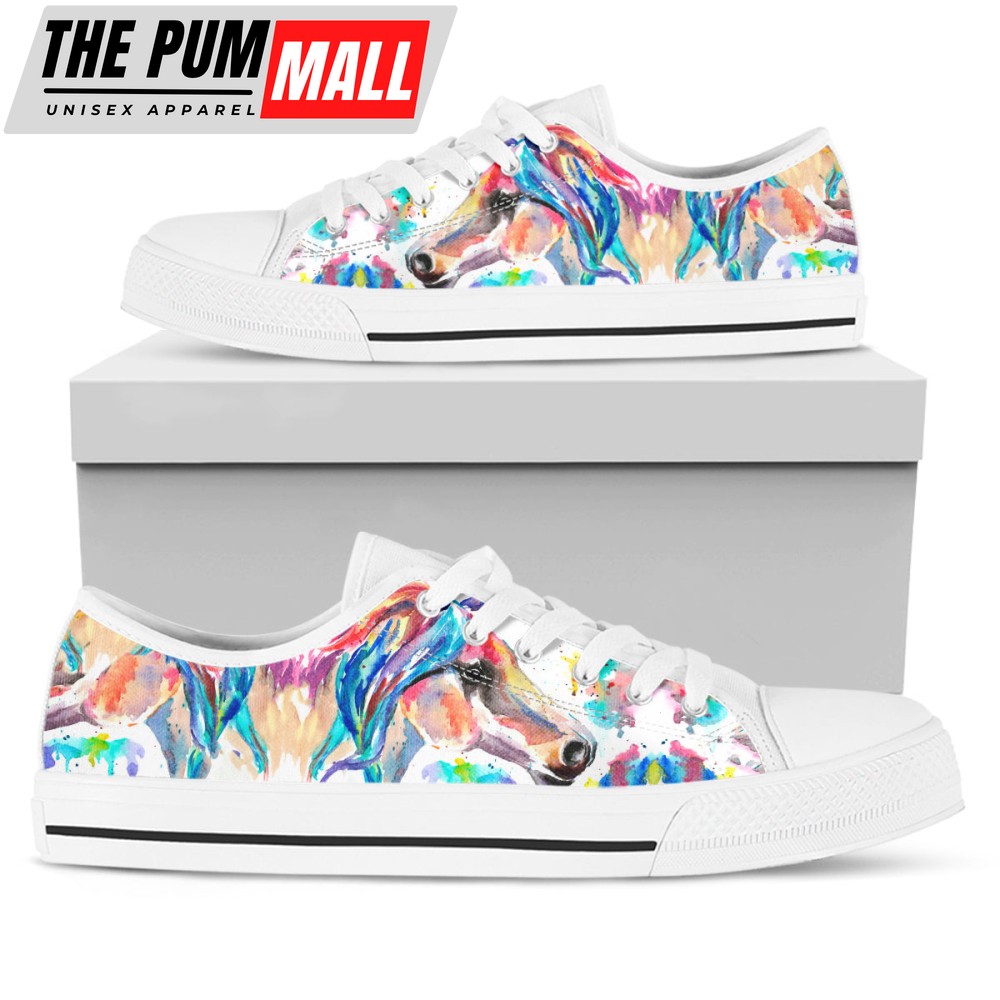 Stunning Watercolor Horse Canvas Shoes – Artistic Footwear