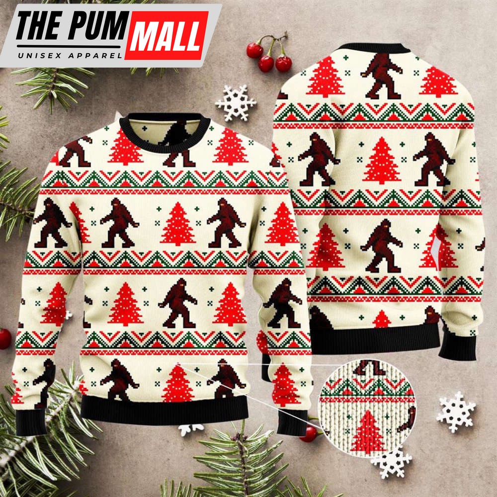 stylish-bigfoot-ugly-christmas-sweater-knit-wool-holiday-sweater-gift-for-chr-w68aj0nv Stylish Bigfoot Ugly Christmas Sweater – Knit Wool Holiday Sweater- Gift for Christmas