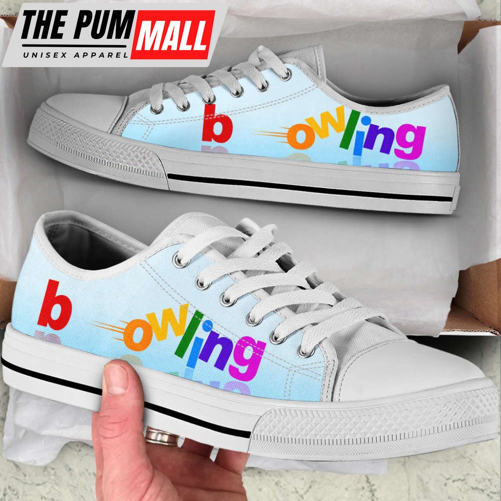 Stylish Bowling Color AB Sky Low Top Canvas Print Shoes – Stylish Footwear