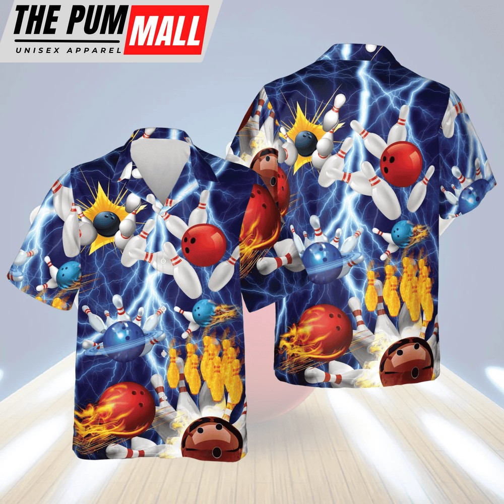 Stylish Bowling Hawaiian Shirt for Men – Button-Down Short Sleeve Design