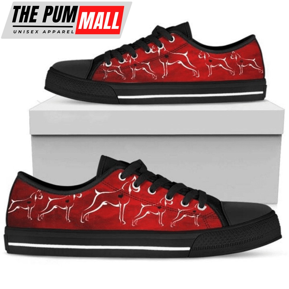 Stylish Dog Lover Red Low Top Shoes – Show Your Love for Dogs