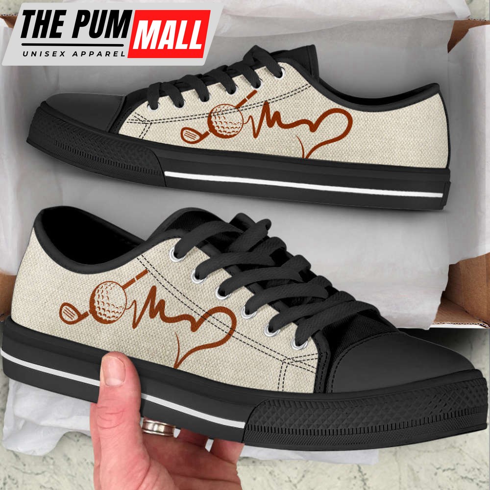 stylish-golf-heartbeat-canvas-print-low-top-shoes-trendy-footwear-68kri7qp Stylish Golf Heartbeat Canvas Print Low Top Shoes – Trendy Footwear