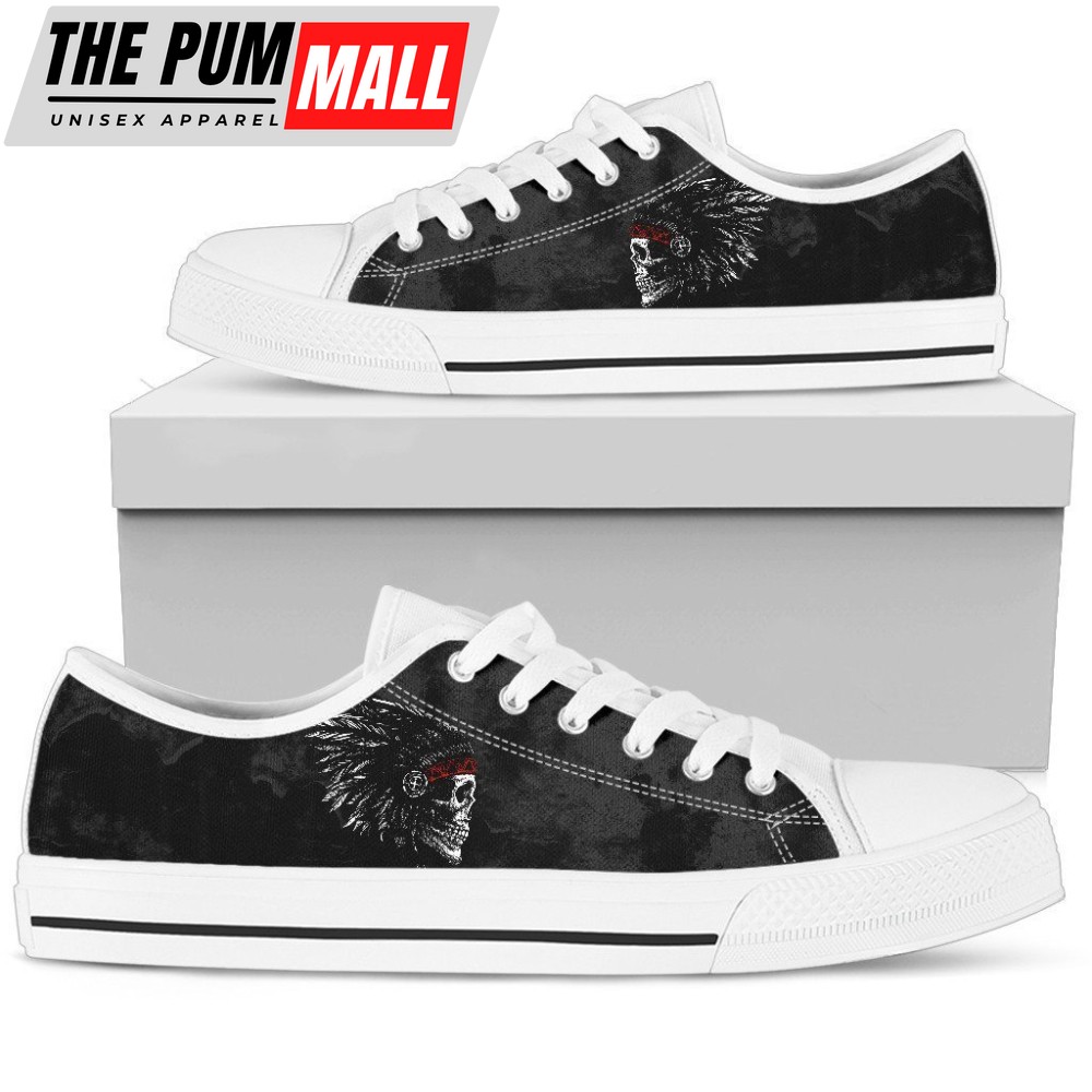Stylish Native American Skull Low Top Shoes – Trendy Designs