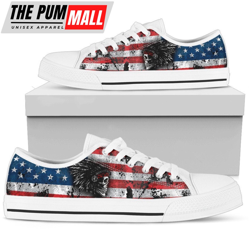 Stylish Native American Skull Pattern Low Top Shoes – PL18032031