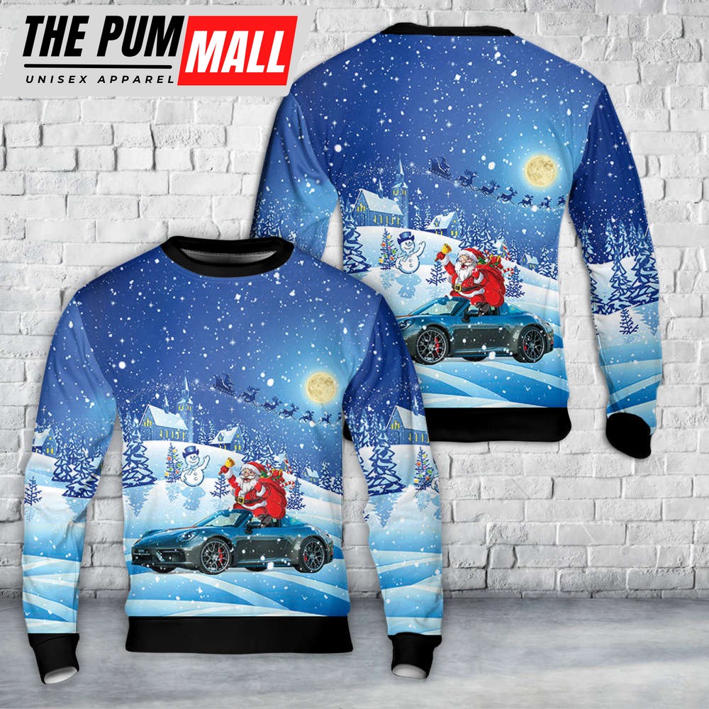Stylish Porsche 911 Christmas Sweater: Festive Design for Car Enthusiasts